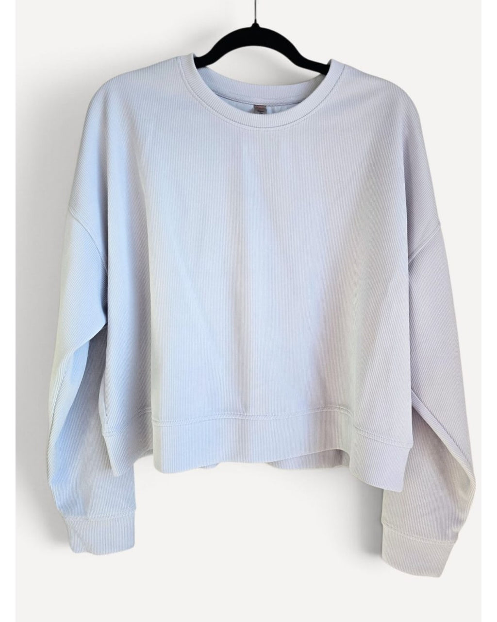 Blue Mono B Mare B Ribbed Cropped Crewneck Sweatshirt - #KT5570, size L