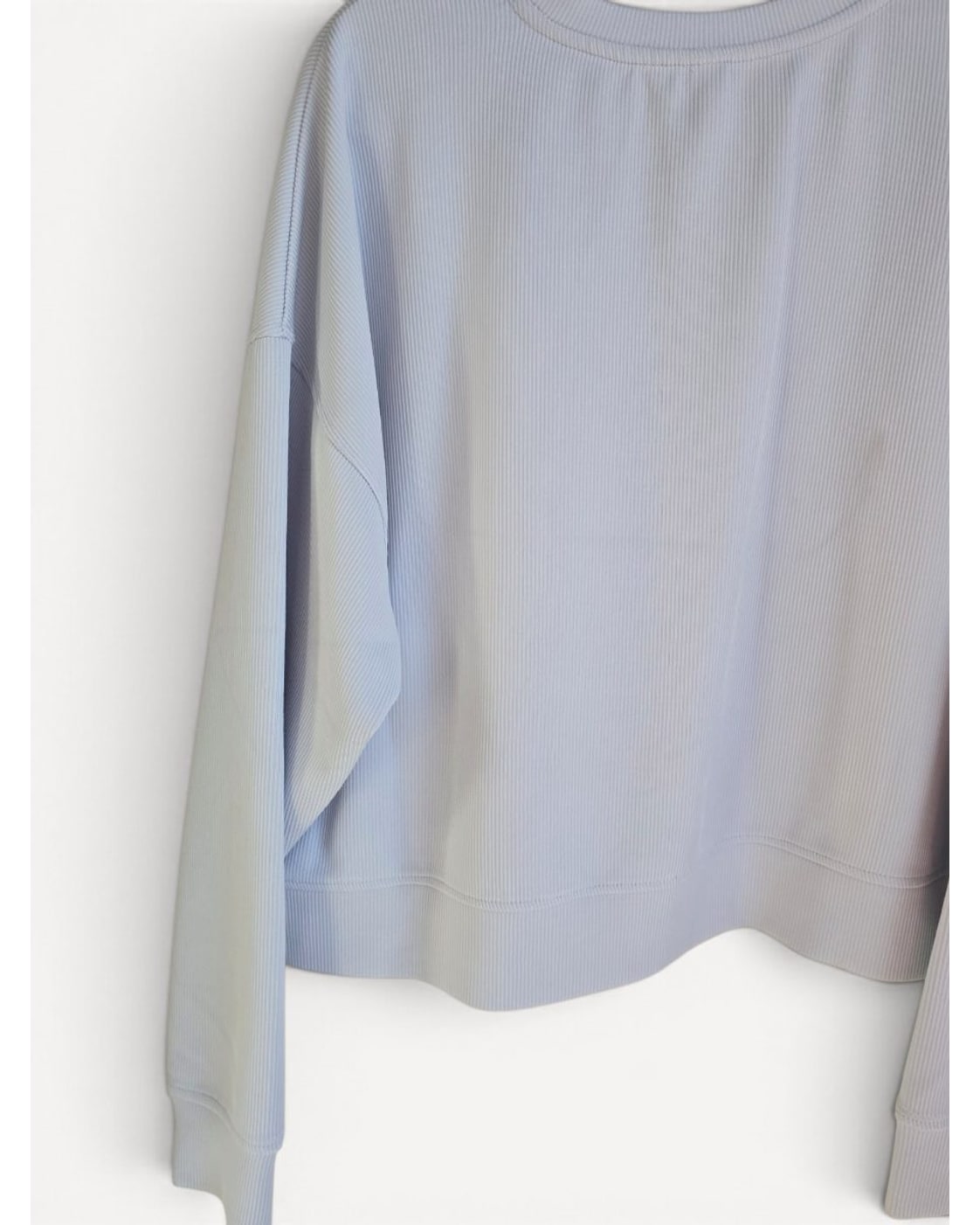Blue Mono B Mare B Ribbed Cropped Crewneck Sweatshirt - #KT5570, size L – photo 2