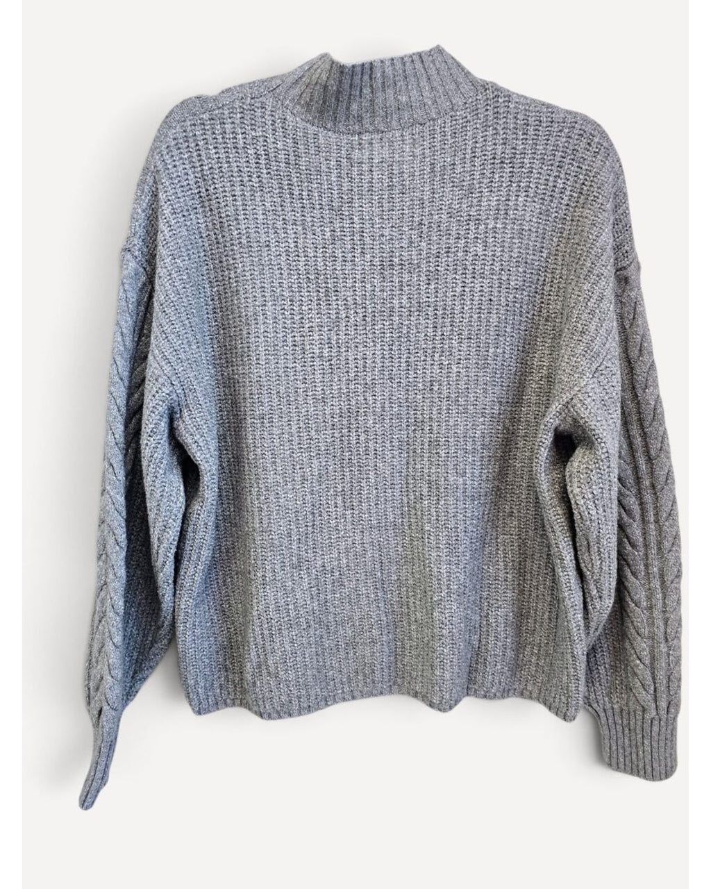 Grey Old Navy Sosoft Cable Knit Mock Neck Sweater, size L – photo 2