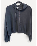 Black Spanx Cropped Pullover Hoodie, size XL