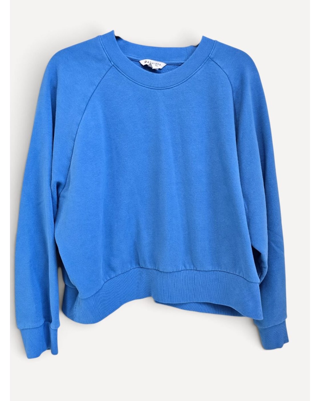 Blue Athleta Cropped Raglan Crewneck Sweatshirt, size XL