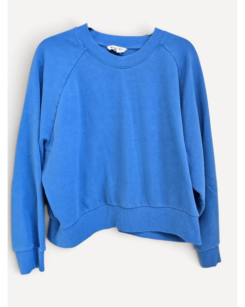 Blue Athleta Cropped Raglan Crewneck Sweatshirt, size XL