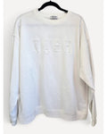 White Nash Embossed Logo Crewneck Sweatshirt, size XL/2XL