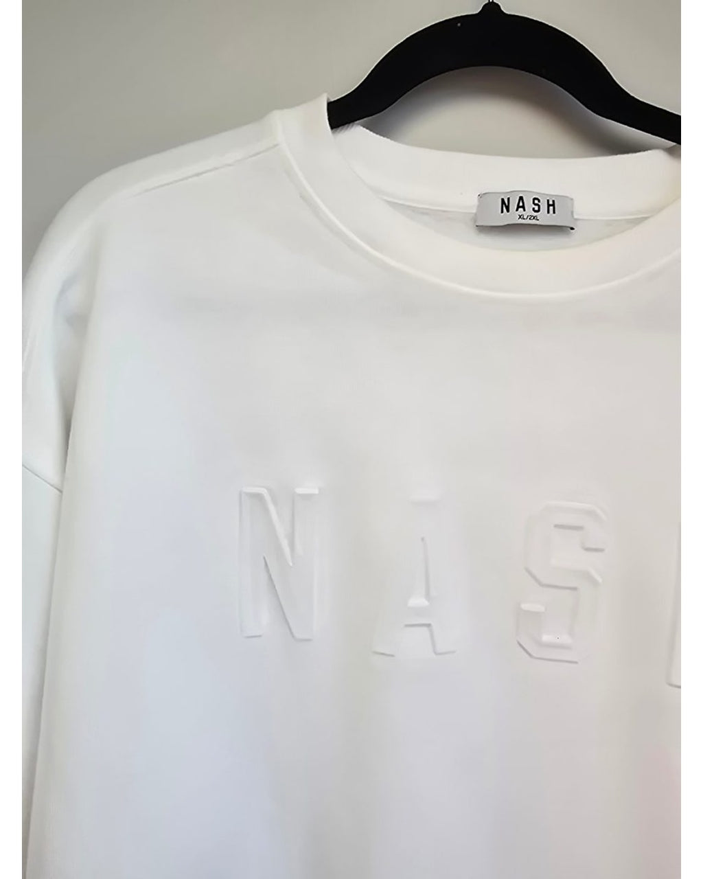 White Nash Embossed Logo Crewneck Sweatshirt, size XL/2XL – photo 2