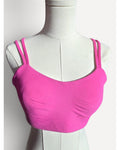 Pink Lululemon Double-Strap Ribbed Sports Bra, size 14
