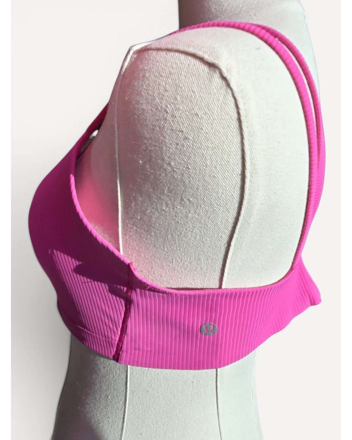 Pink Lululemon Double-Strap Ribbed Sports Bra, size 14 – photo 2