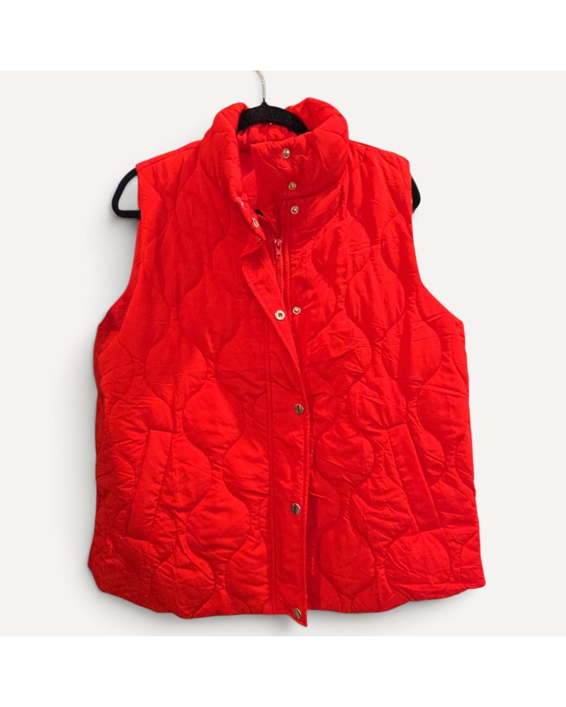 Red Unbranded Quilted Puffer Vest, size L