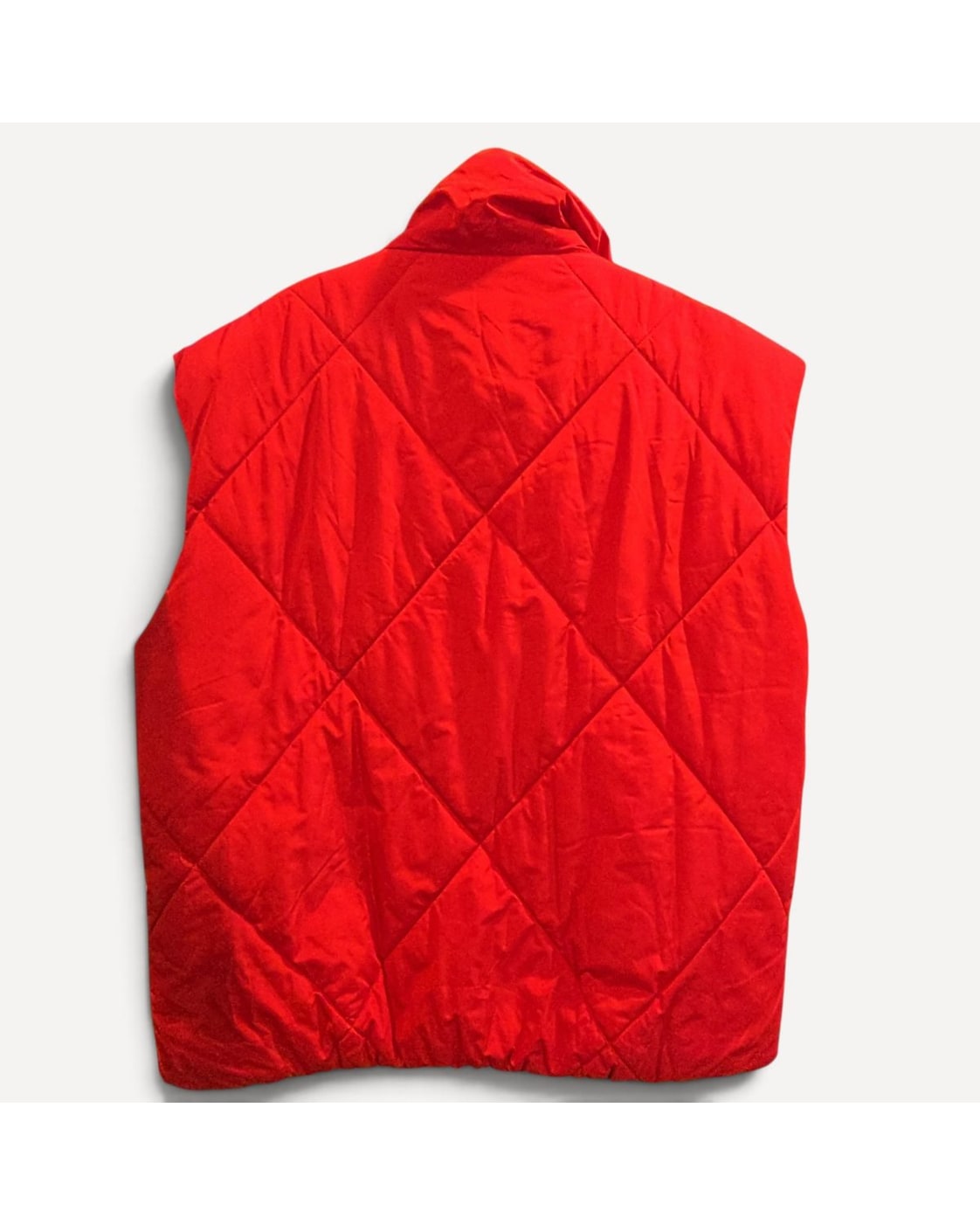 Red Merokeety Diamond Quilted Puffer Vest, size L