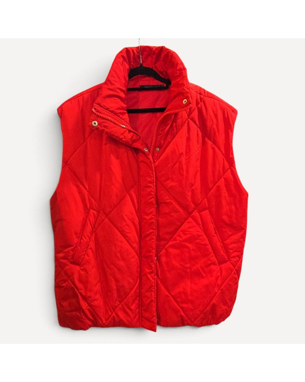Red Merokeety Diamond Quilted Puffer Vest, size L – photo 2