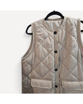 Beige Unbranded Quilted Button-Front Vest, size XL