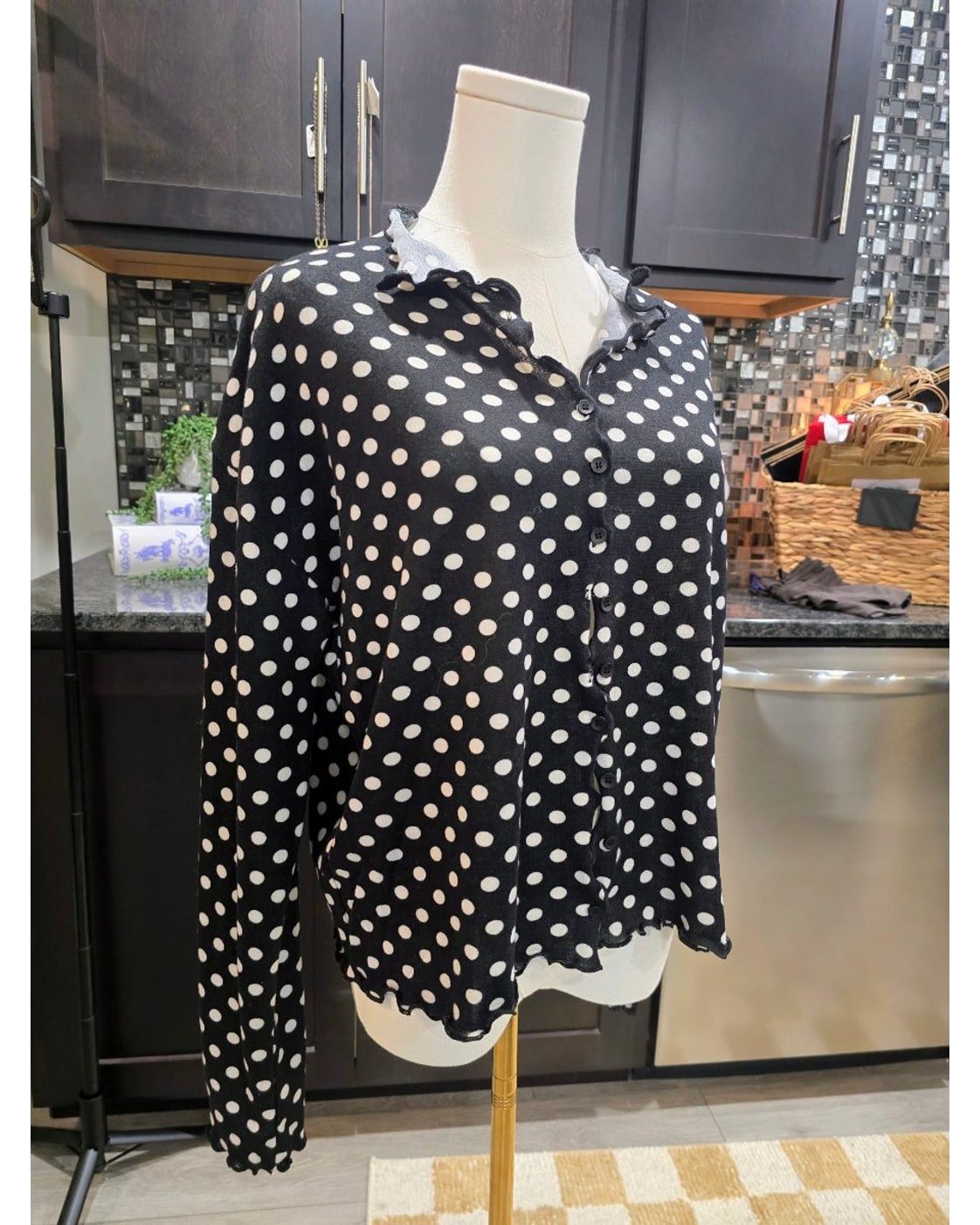 White Twentifourth Livy Polka Dot Cardigan - #49584566, size S