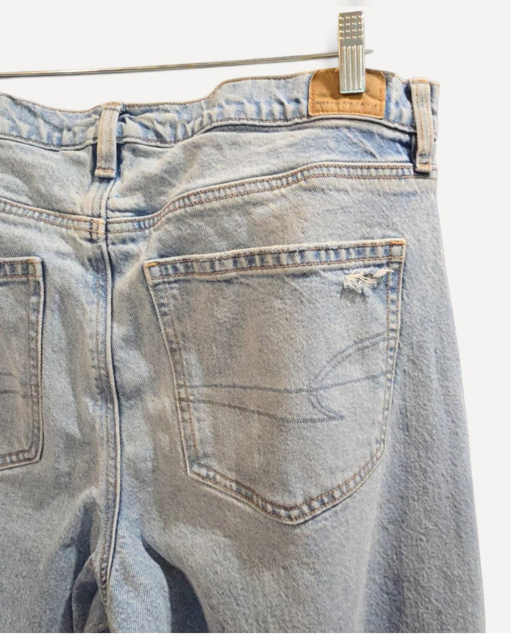 Blue American Eagle Cropped Straight Jeans, size 16 – photo 2