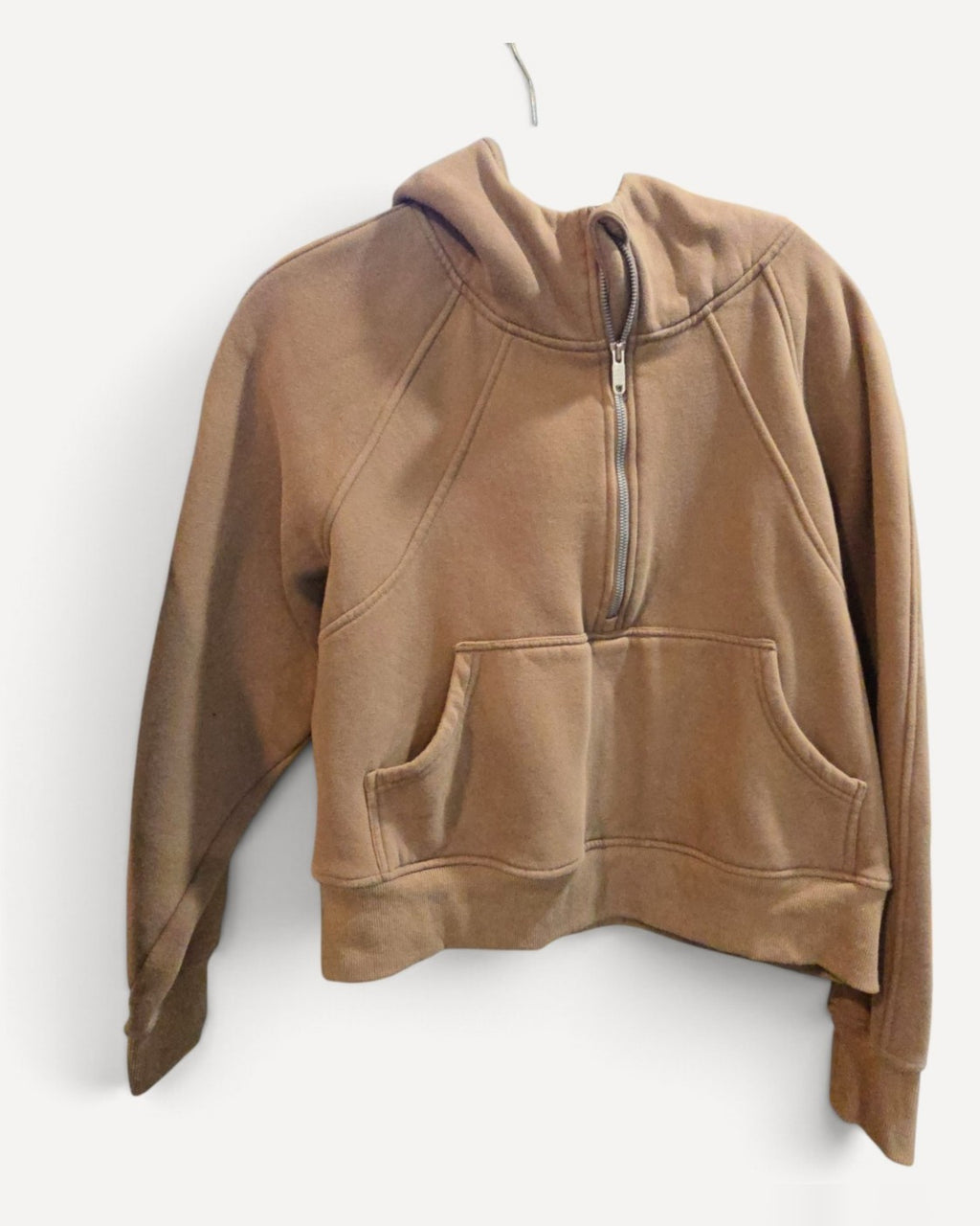 Beige Unbranded Cropped Half-Zip Hoodie - #EZtrd069, size L – photo 2