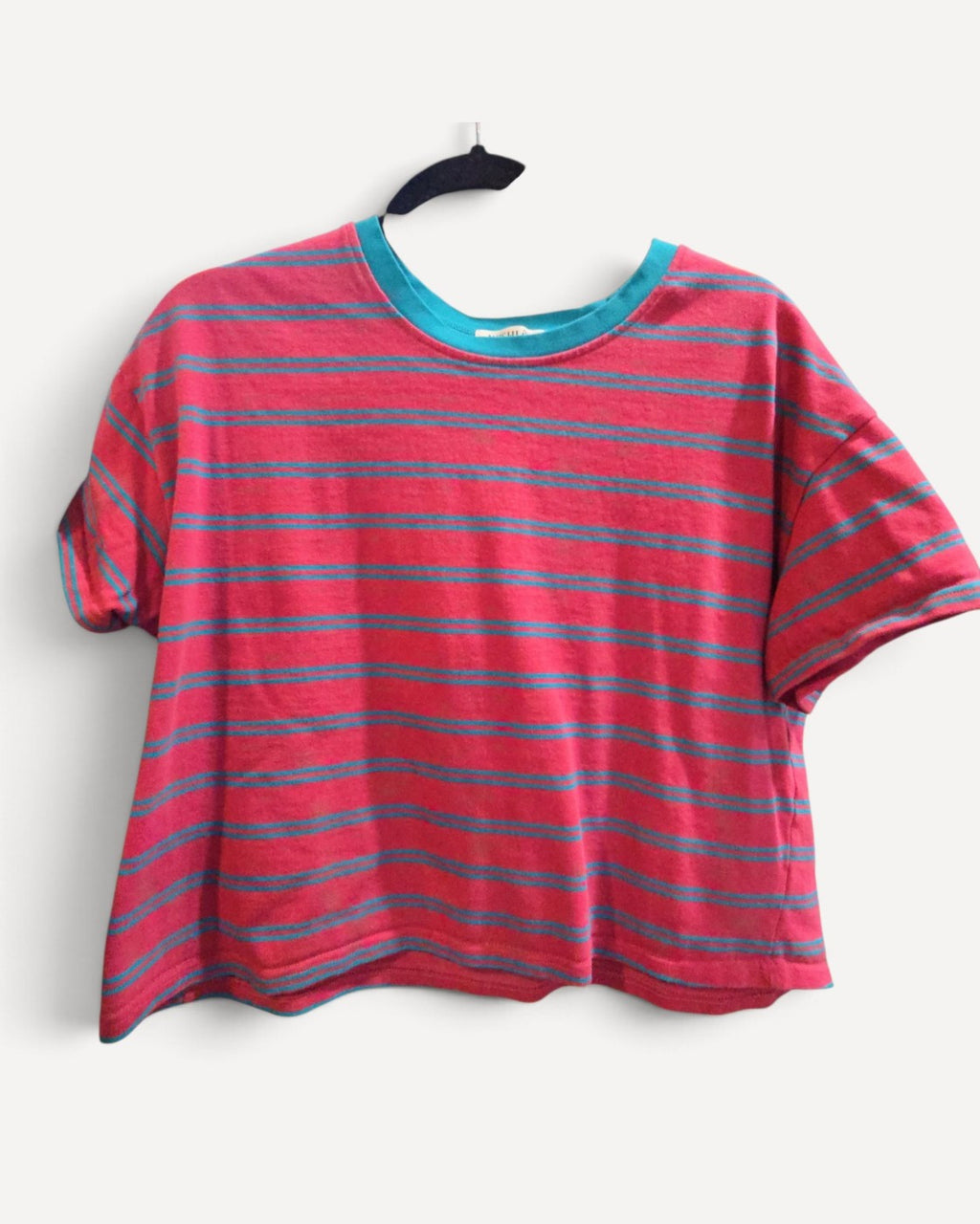 Blue Wishlist Striped Cropped T-Shirt, size L