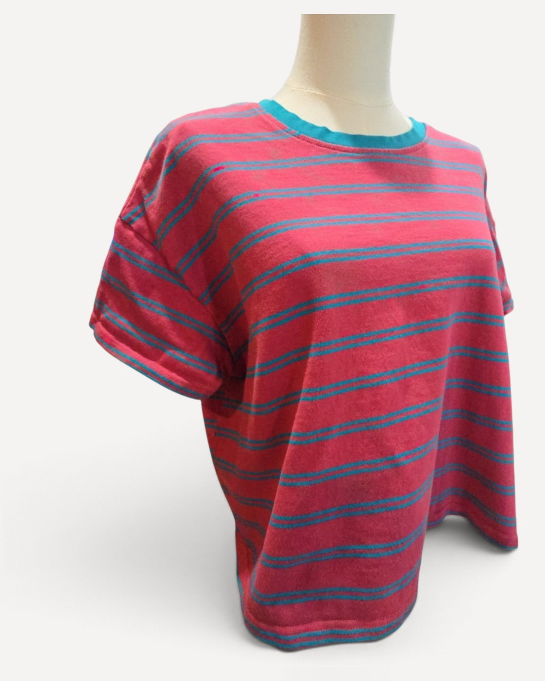 Blue Wishlist Striped Cropped T-Shirt, size L – photo 2
