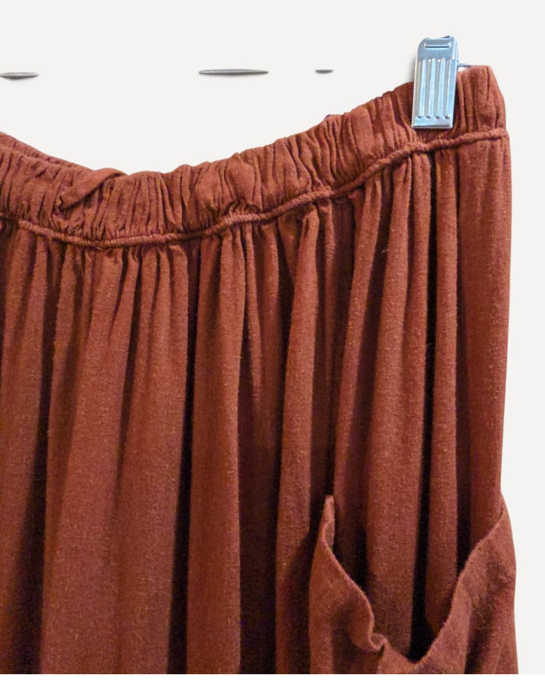 Orange Free People Linen Blend Pocket Skirt, size M