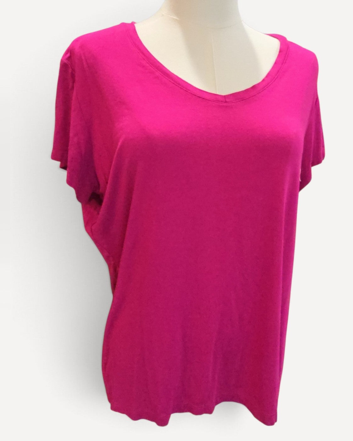 Pink MyEllement Boutique V-Neck T-Shirt - #TD5755ME, size L