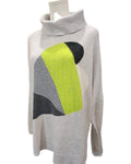 Green Zaket & Plover Color-Block Turtleneck Sweater, size M