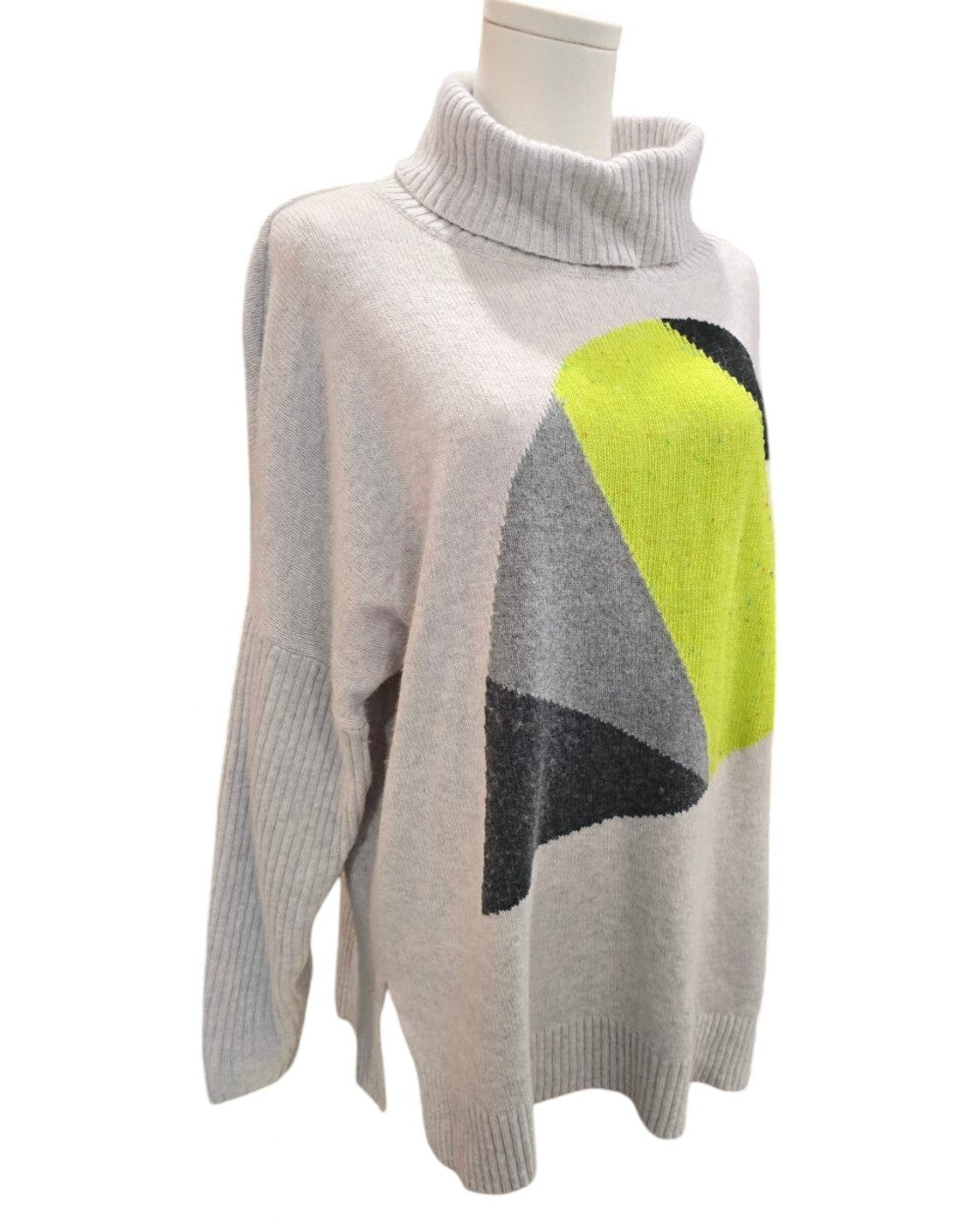 Green Zaket & Plover Color-Block Turtleneck Sweater, size M – photo 2