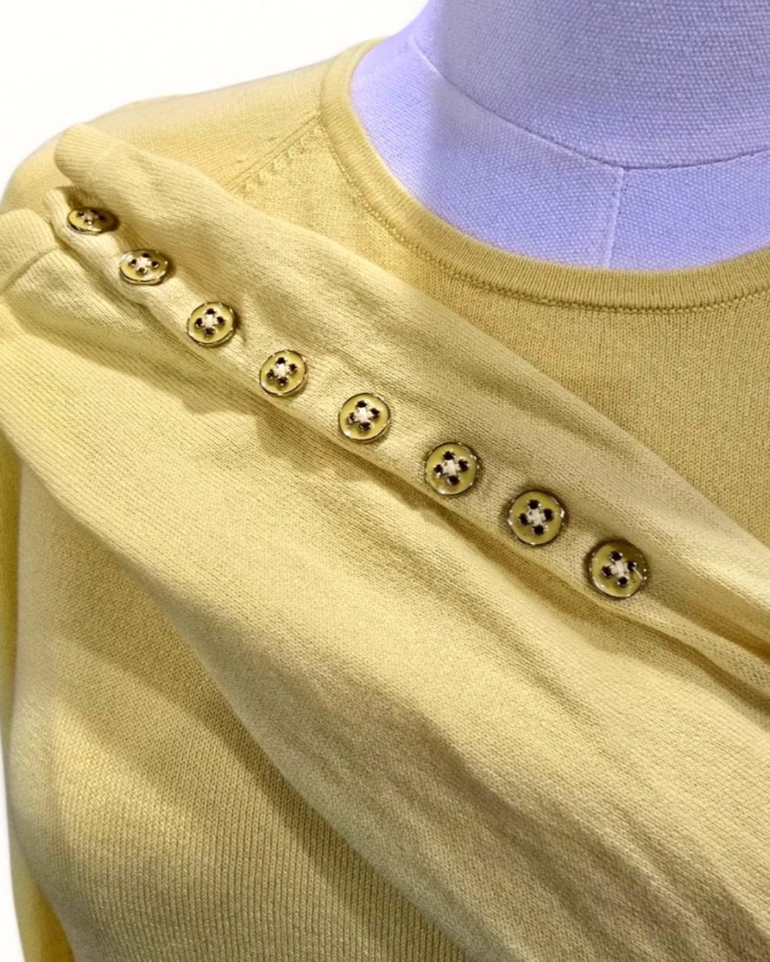 Yellow J Mclaughlin Button Detail Knit Top, size M
