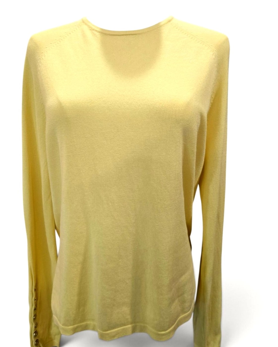 Yellow J Mclaughlin Button Detail Knit Top, size M – photo 2