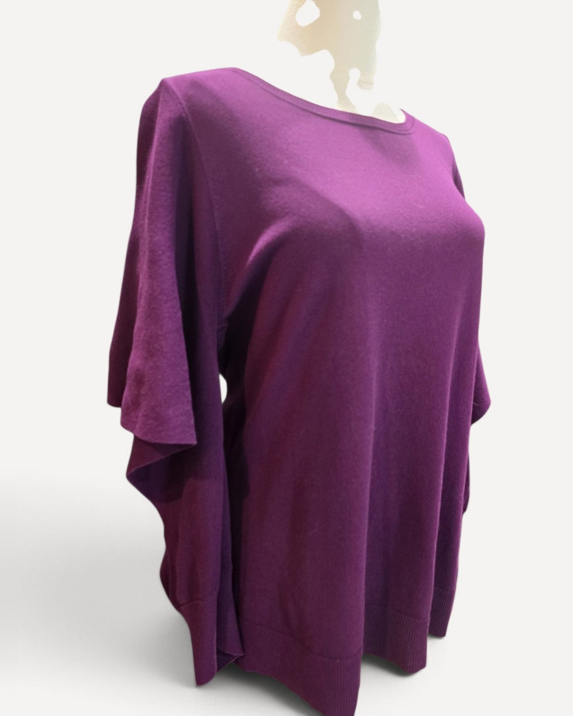 Pink Cabi Draped Flutter Sleeve Knit Top - #3708, size M