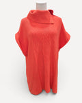 Orange Picadilly Cable Knit Turtleneck Sweater, size M