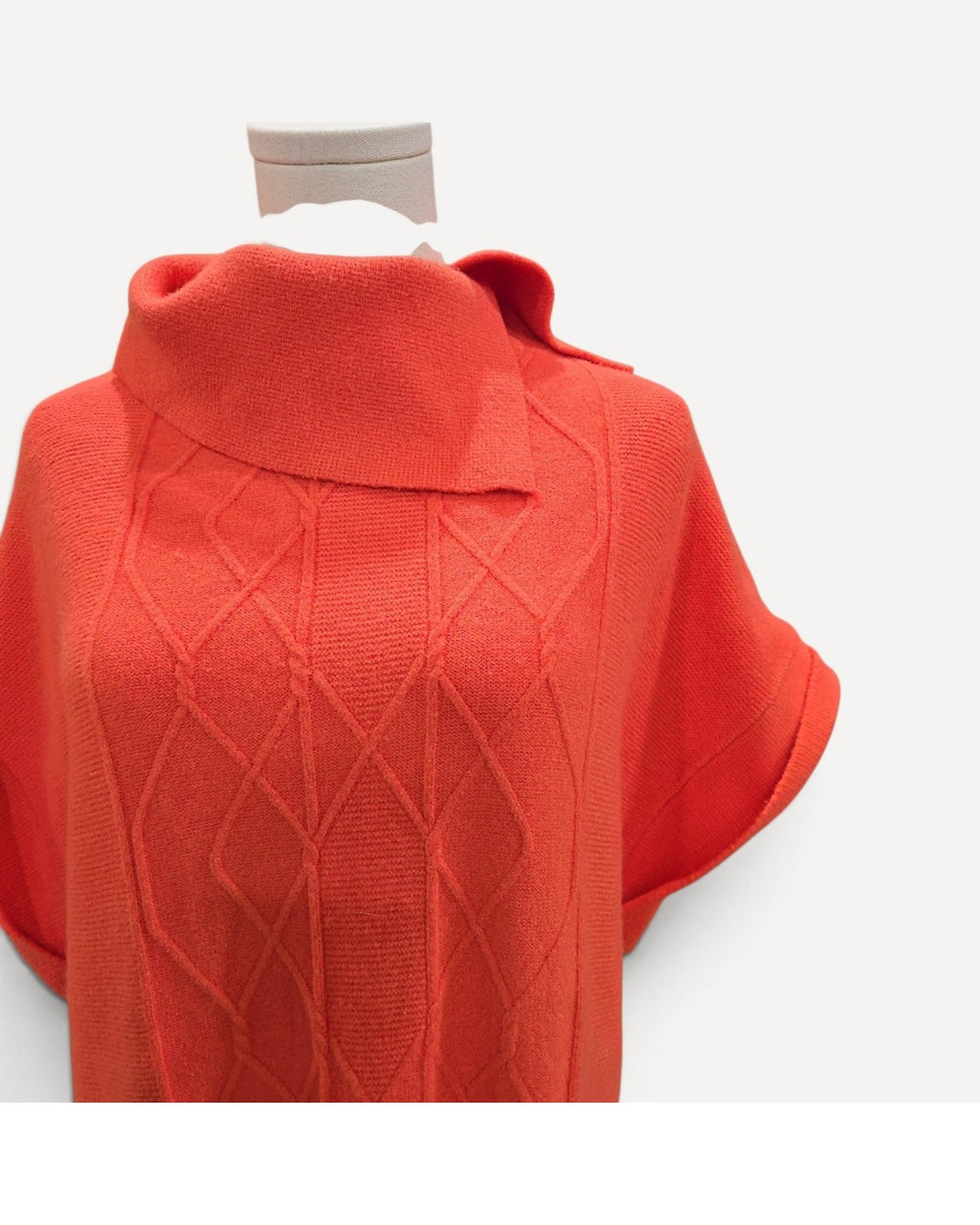 Orange Picadilly Cable Knit Turtleneck Sweater, size M – photo 2