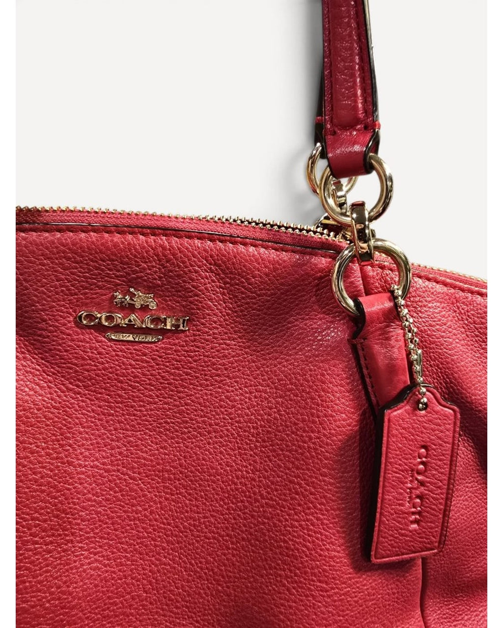 Pink Coach Kelsey Pebbled Leather Satchel - #B1743-F36675 – photo 5