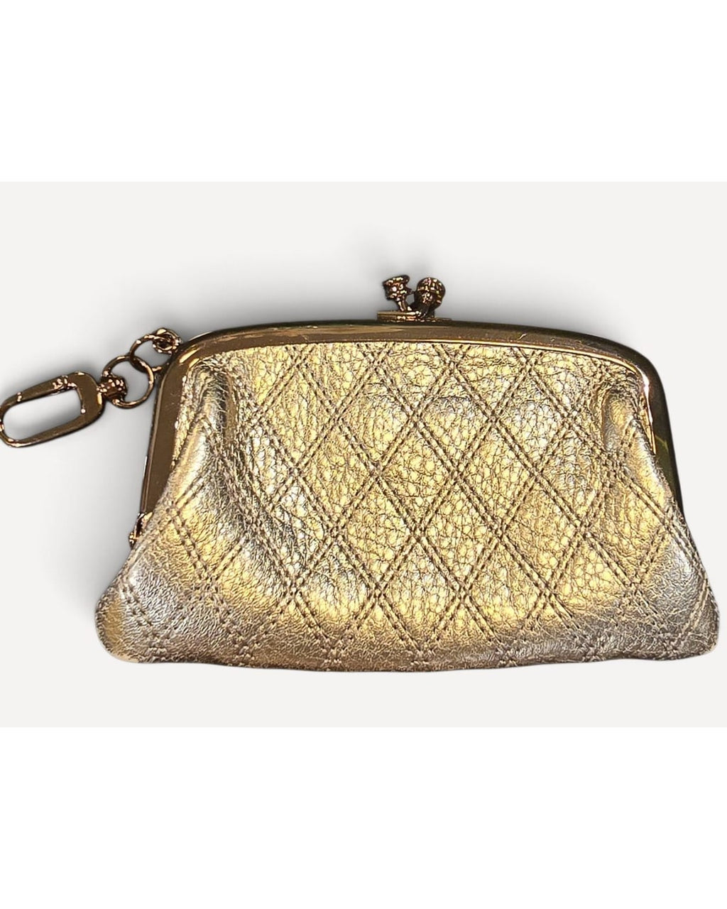 Gold Hobo Quilted Kiss-Lock Coin Purse