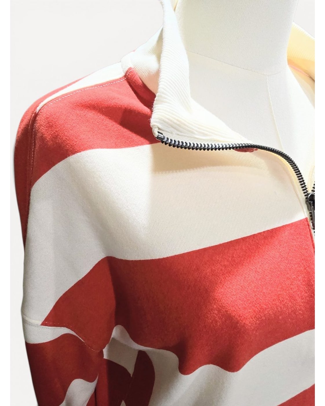 Red Live Well Striped Quarter-Zip Pullover, size S – photo 2
