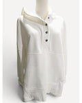 Beige Zenana Snap Mock Neck Pullover Sweatshirt - #TT-5229Y, size L