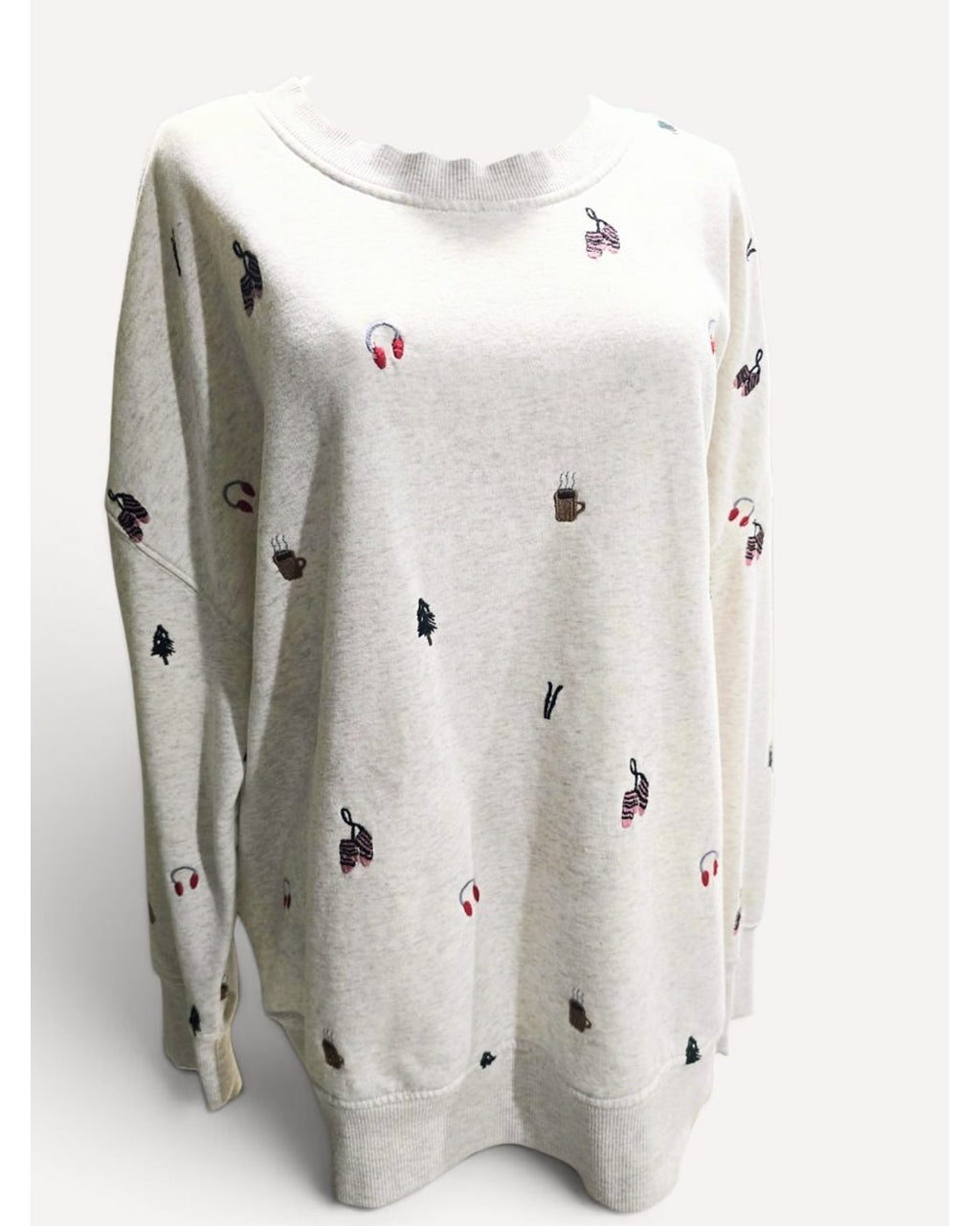 Beige Maurices Embroidered Winter Icon Sweatshirt, size XXL