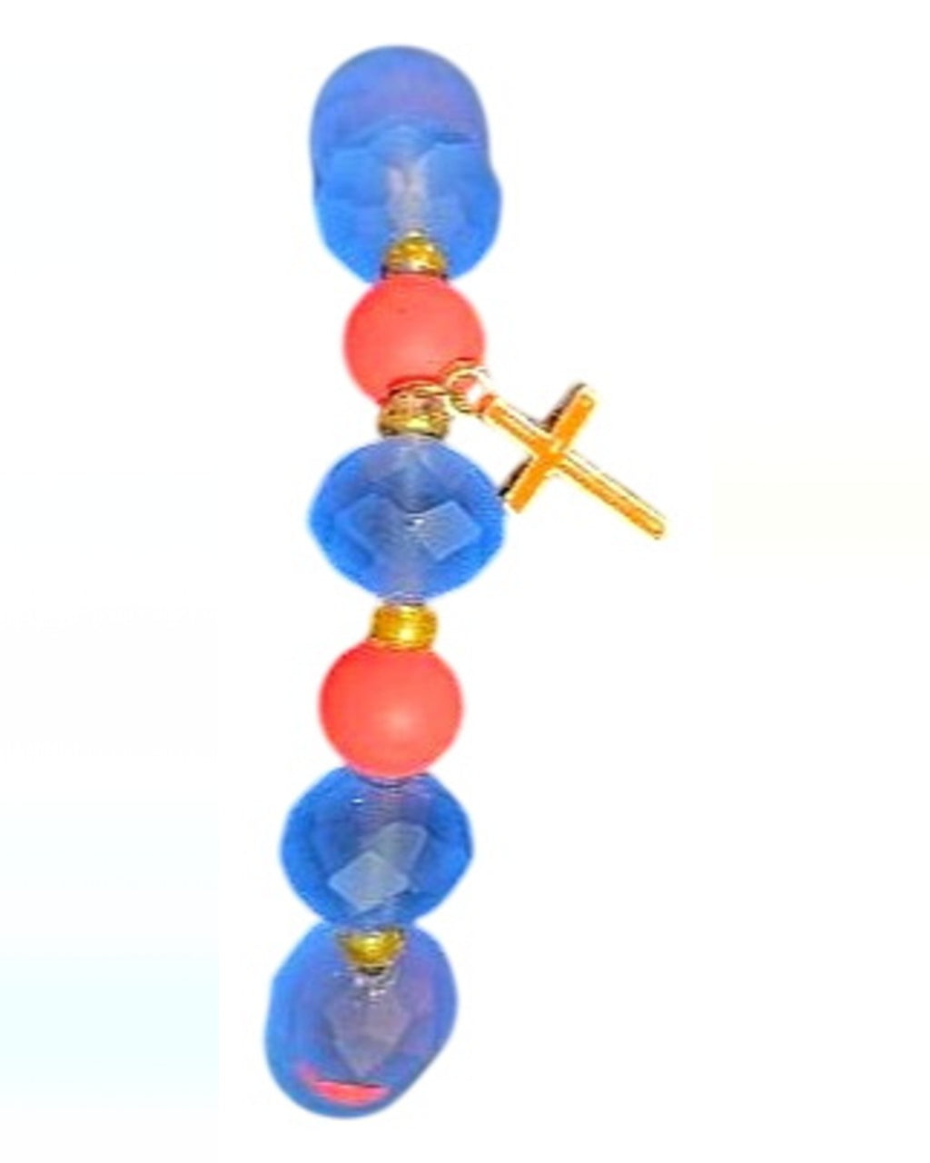 Blue Unbranded Beaded Cross Charm Bracelet – photo 2