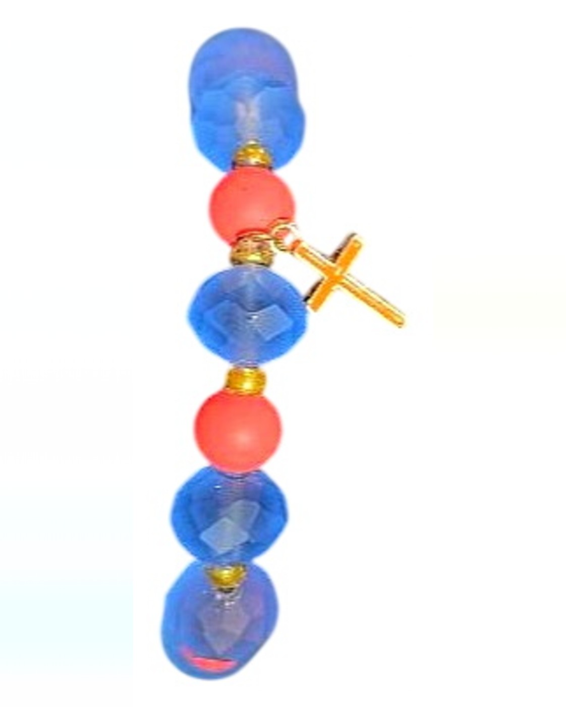 Blue Unbranded Beaded Cross Charm Bracelet – photo 2