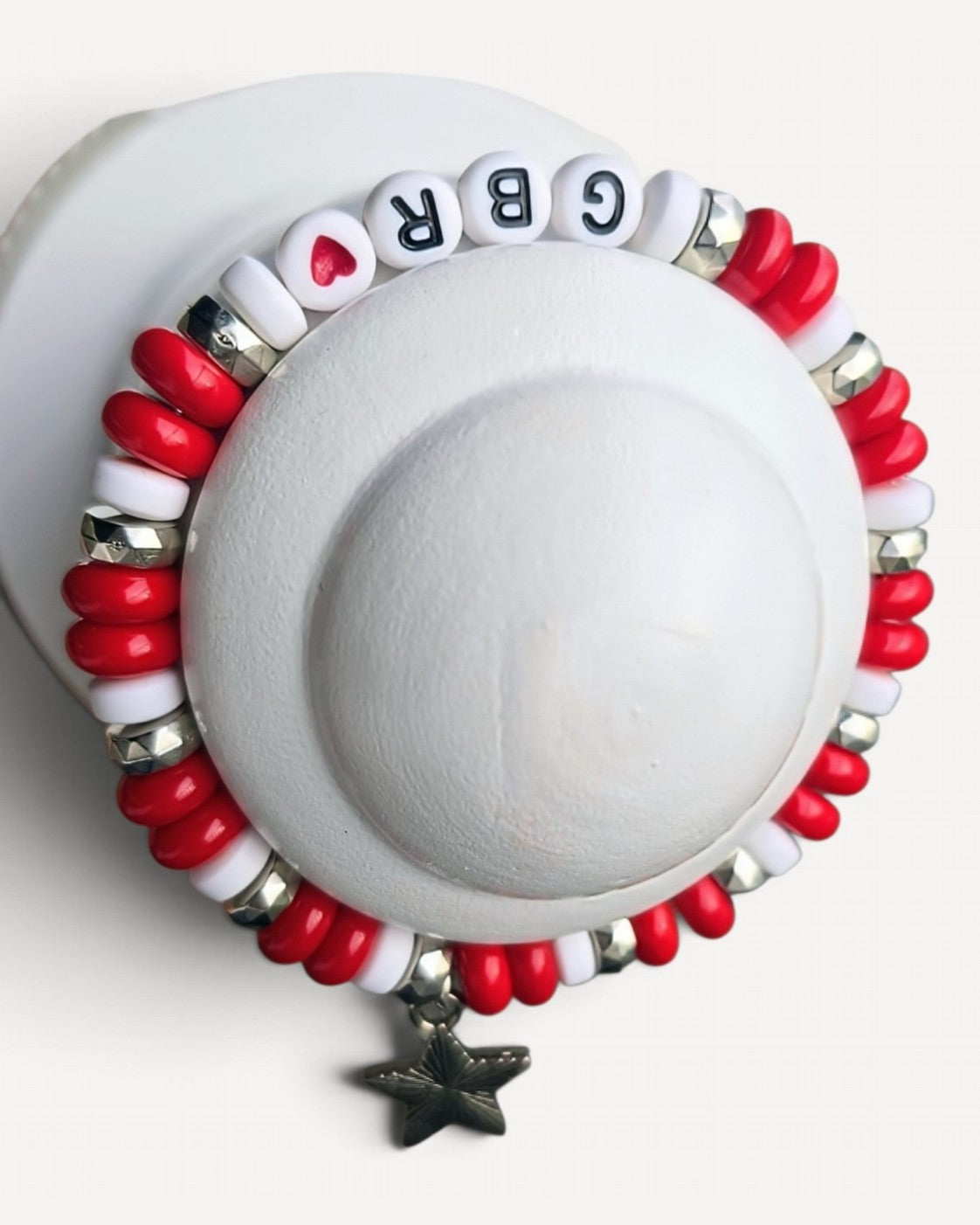 Red Unbranded Gbr Beaded Charm Bracelet Set