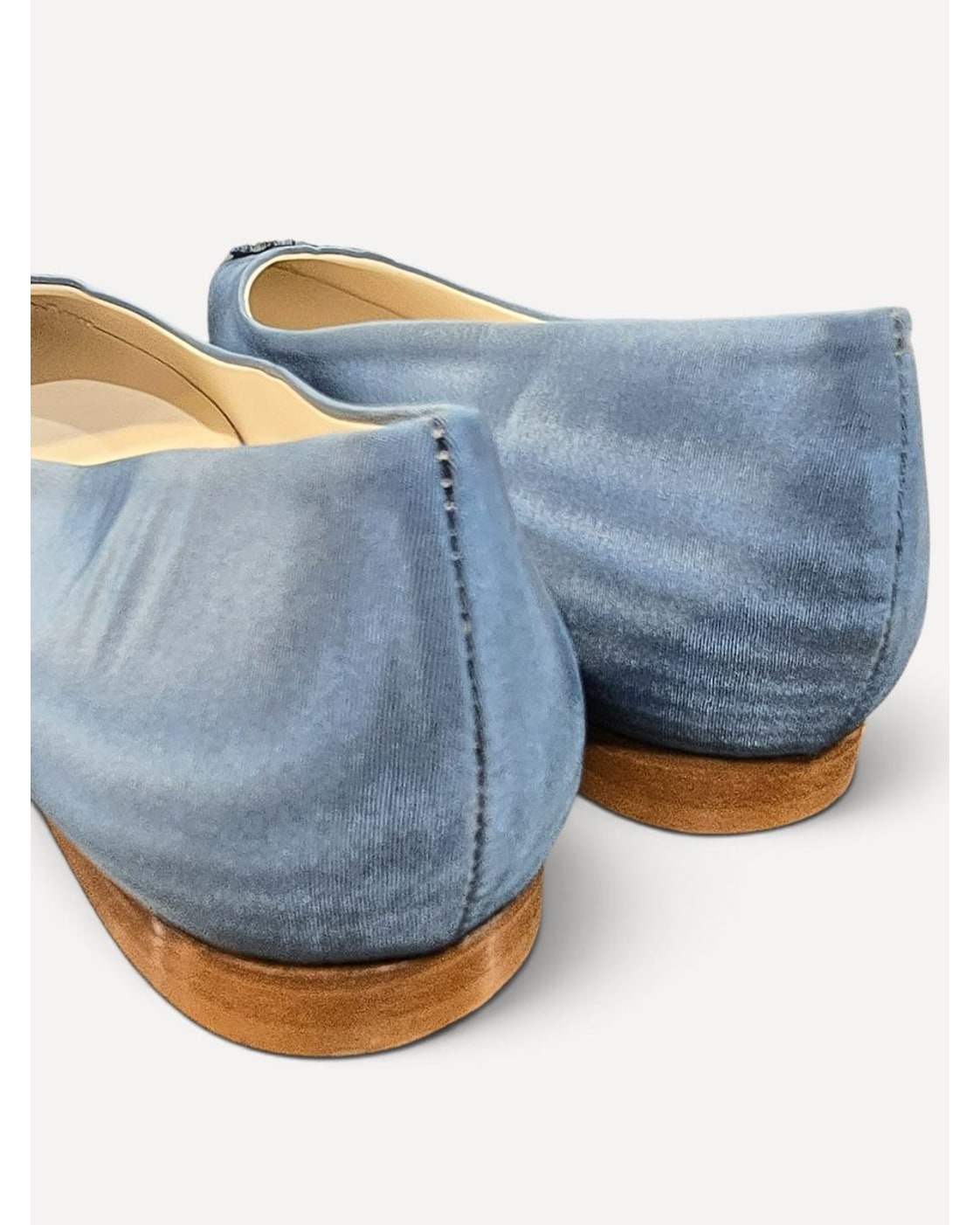 Blue Loren Hope Crystal Sunburst Pointed-Toe Flats As Is (Small Spot On Left Shoe), size 39 – photo 2