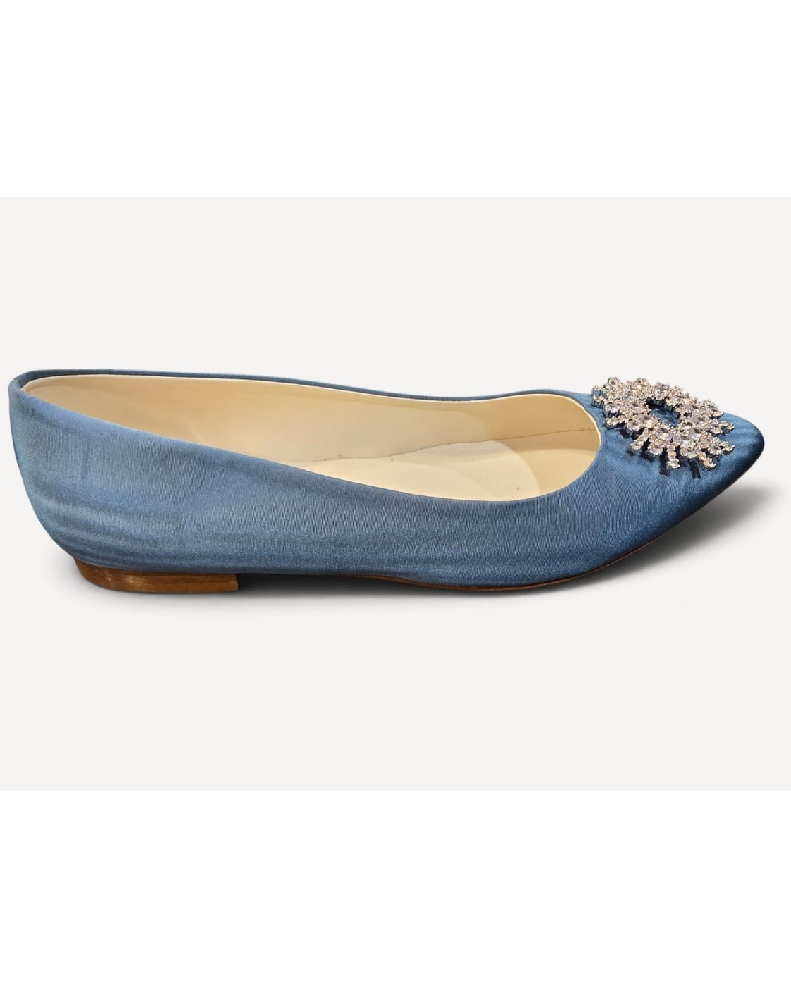 Blue Loren Hope Crystal Sunburst Pointed-Toe Flats As Is (Small Spot On Left Shoe), size 39 – photo 5