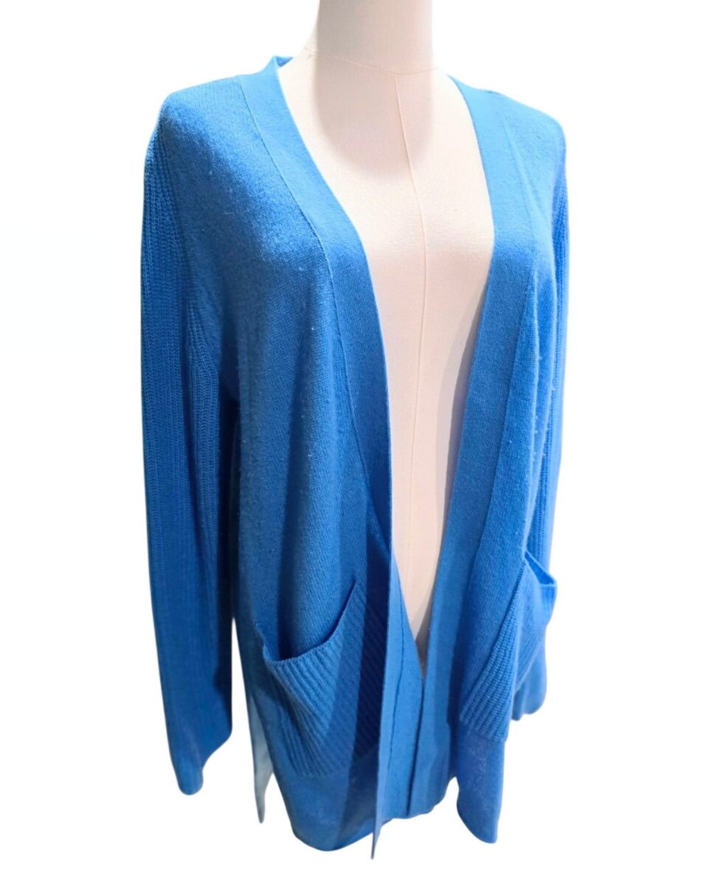Blue 360cashmere Open-Front Longline Cardigan As Is, size XS