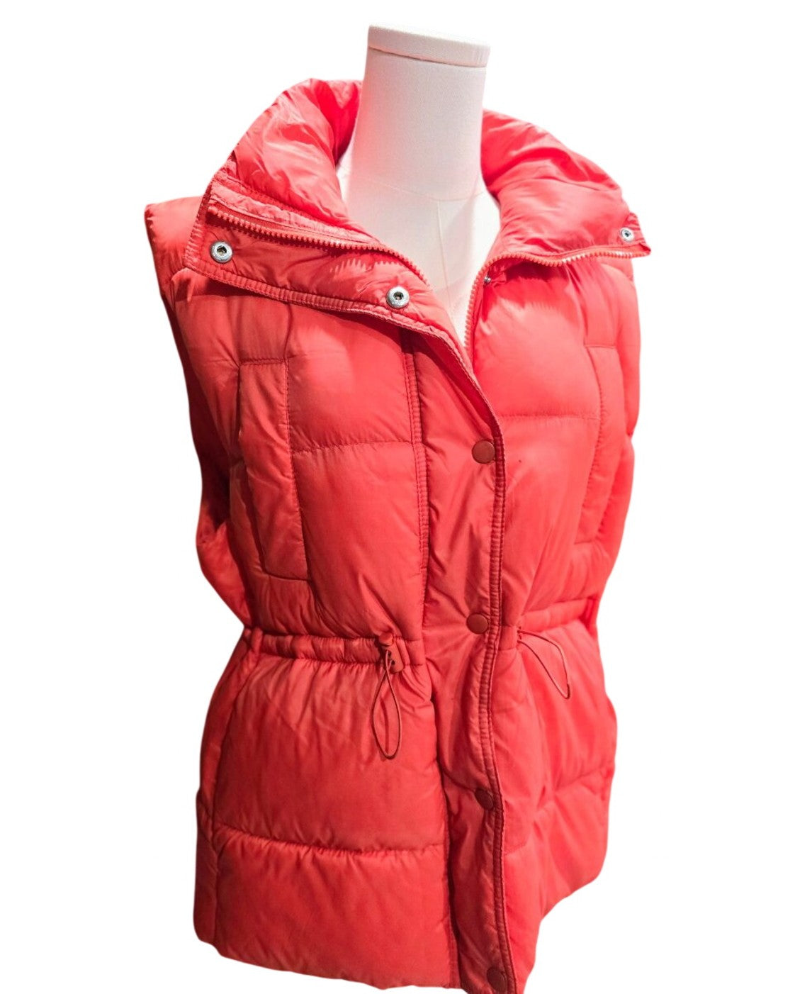 Orange Love Tree Quilted Puffer Vest, size Small – photo 2