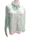 Green Cynthia Rowley Linen Button Down Shirt, size S