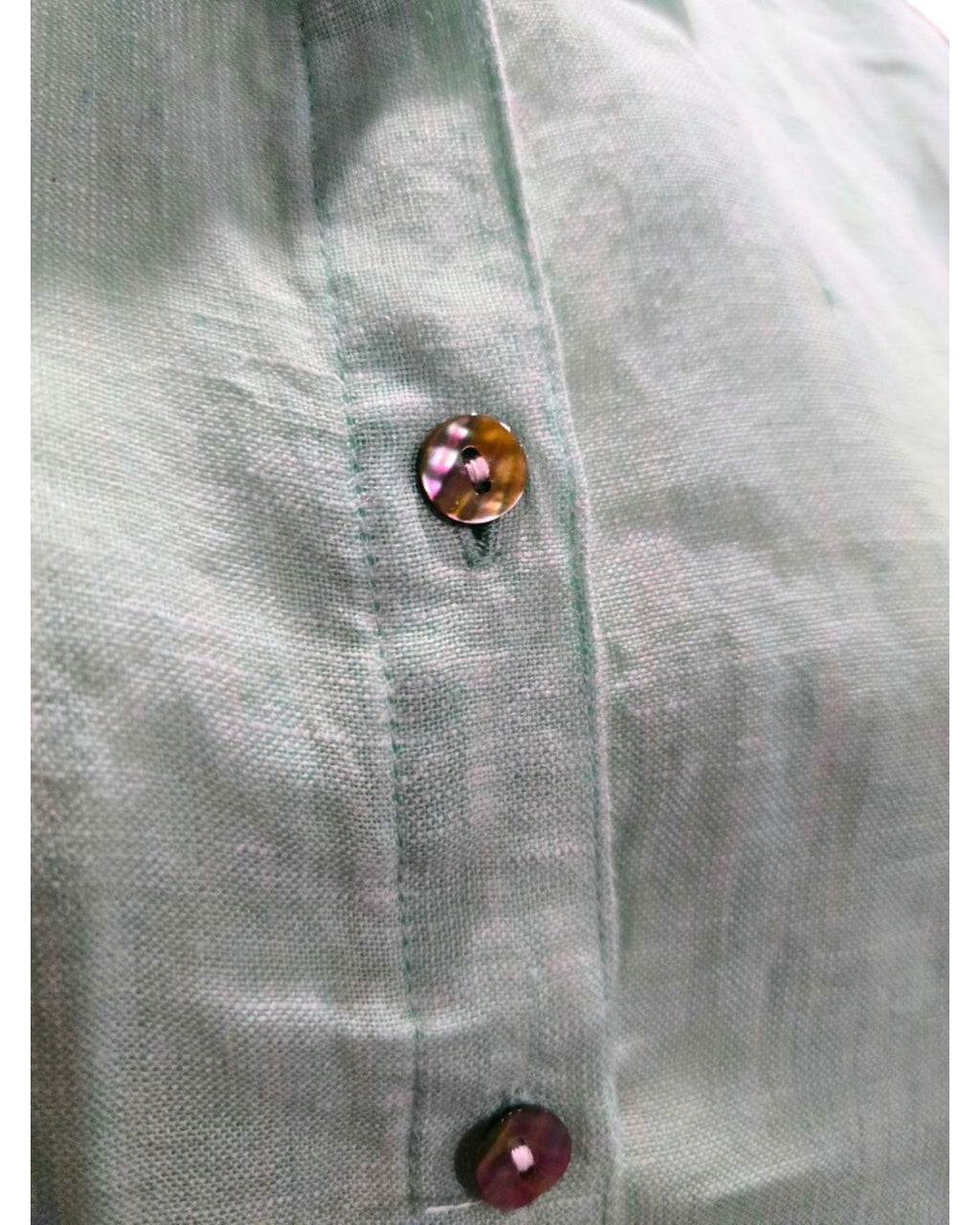 Green Cynthia Rowley Linen Button Down Shirt, size S – photo 2