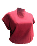 Red ee:some Cropped Mock Neck Knit Top, size S