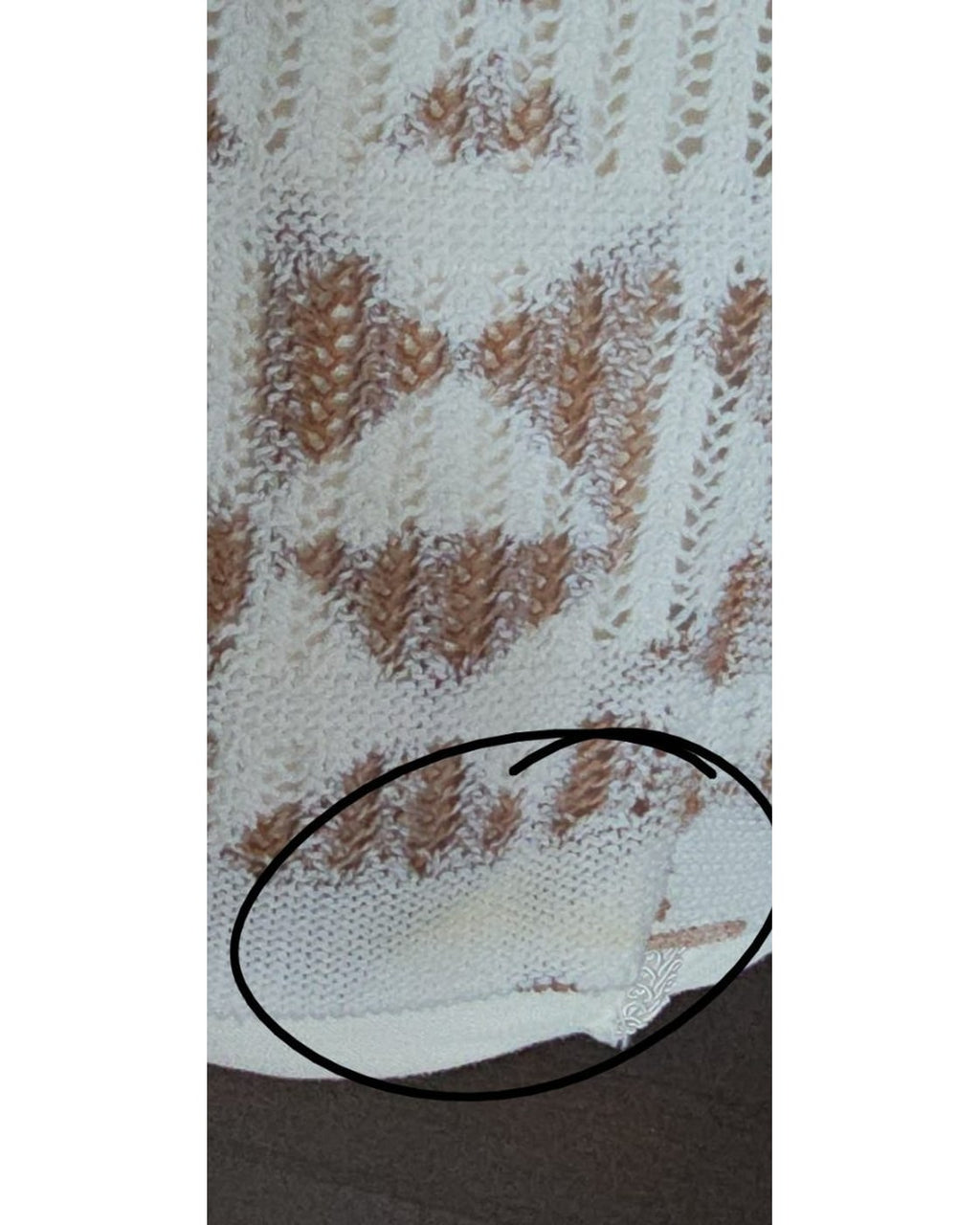 Beige Nic+zoe Diamond Print Knit Top, size M – photo 4